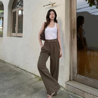 Jinnie Trouser กางเกงขากระบอกใหญ่ กางเกงผู้หญิง ใส่ทำงาน ใส่เที่ยว LT43