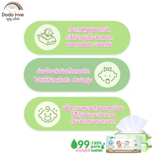 [ส่งด่วน ยกลัง 6 ห่อ] LitteBaby x DoDolove ทิชชู่เปียก เด็กสูตรออร์แกนิค Baby Wipes ผ้าเช็ดทำความสะอาดผิว อ่อนโยนพิเศษ