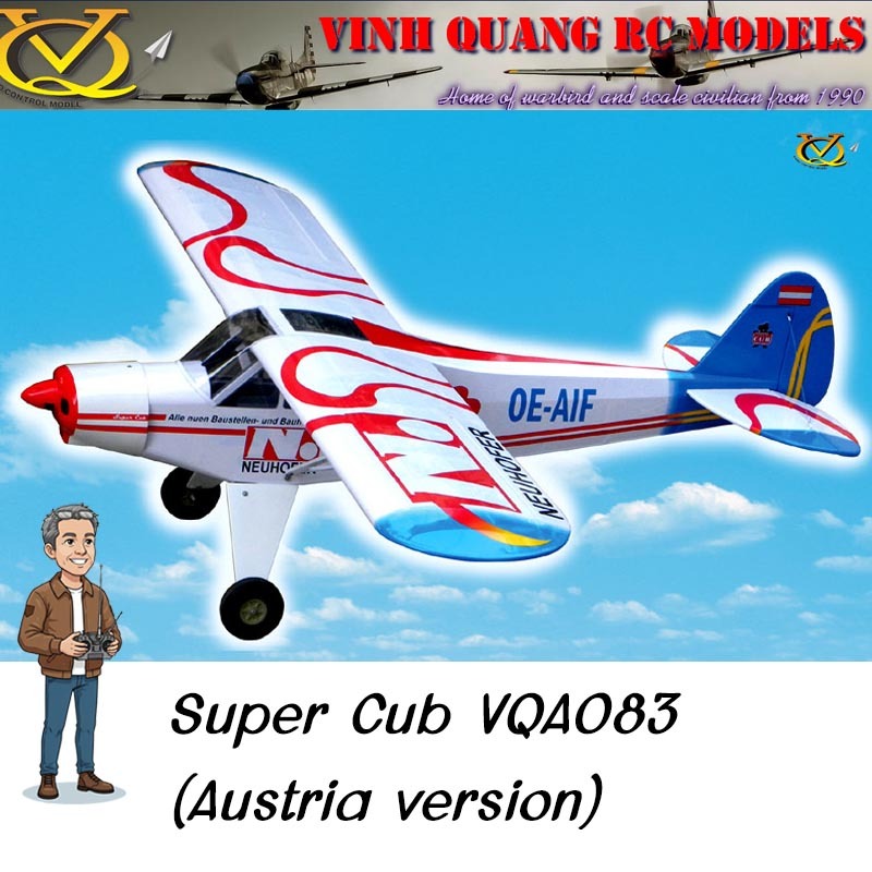 VQ MOdel Piper PA-18 Super Cub  0.46 (Austria version)    หน้าร้านถูกกว่า