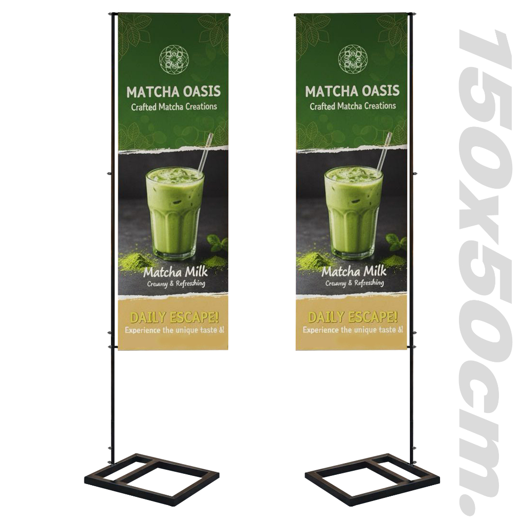 Luckyfriend งานพิมพ์ J Flag ขนาด 150x50 พร้อมเสาและฐานโครงเหล็กแข็งแรง พ่นเคลือบกันสนิม งานพิมพ์ผ้าไ