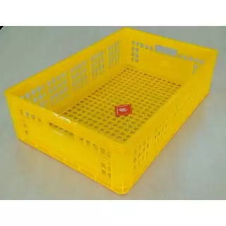 แพ็ค 5ใบ-10ใบ ประหยัดค่าส่ง ตะกร้าโปร่งทรงเตี้ย เกรดอุตสาหกรรม HDPE ใหญ่กว่า ทนกว่า #416