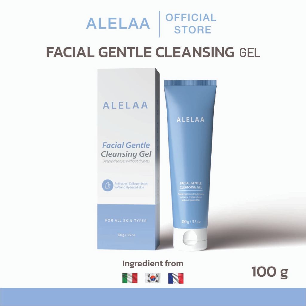 Alelaa |  Facial Gentle Cleansing Gel เจลล้างหน้าสูตรอ่อนโยน ลดการเกิดสิว ผิวนุ่มชุ่มชื้น ไม่แห้งตึง
