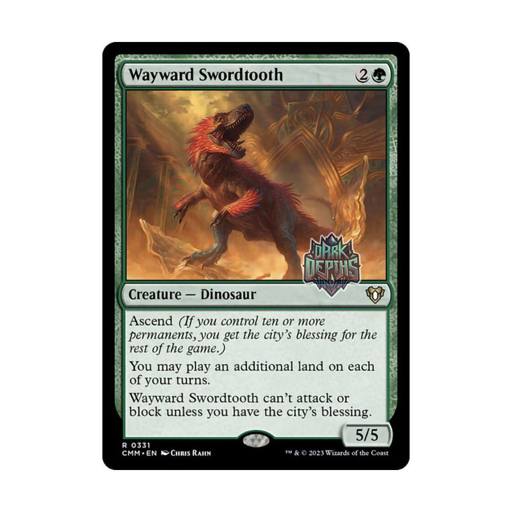[MTG] Wayward Swordtooth [CMM] [GREEN] [CREATURE] [R] - Magic the Gathering SINGLES