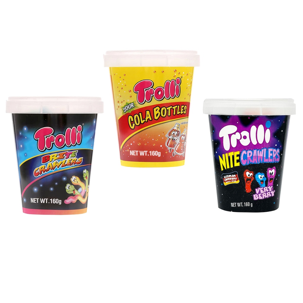 Trolli Brite Crawlers/Sour Cola Bottles/Nite Crawlers 160g Jelly Gummy Thailand เยลลี่ทรอลลี่ ขนมเปร