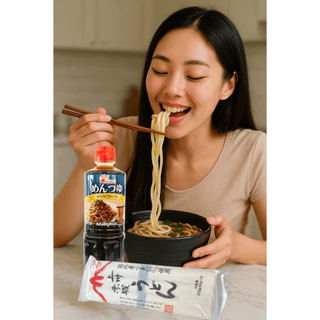 ฟรีสาหร่ายย่างหั่นเส้นเช็ตบะหมี่เย็นน้ำซุปพร้อมเส้นนำเข้าจากญี่ปุ่นแท้ น้ำซุปผสมน้ำเปล่าได้เลยไม่ต้องต้มไม่ต้องปรุงเพิ่ม