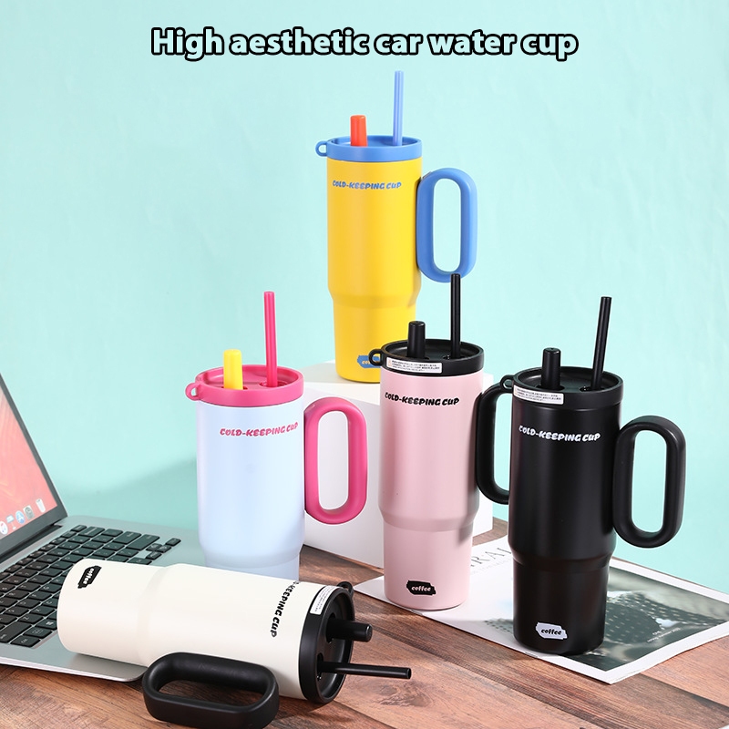 แก้วน้ำเก็บความเย็น 316 มีกรองชา 750ml หูจับหนาพิเศษ พื้นยางกันลื่น เก็บอุณหภูมิได้นาน เหมาะใช้ในทุกกิจกรรม T01311