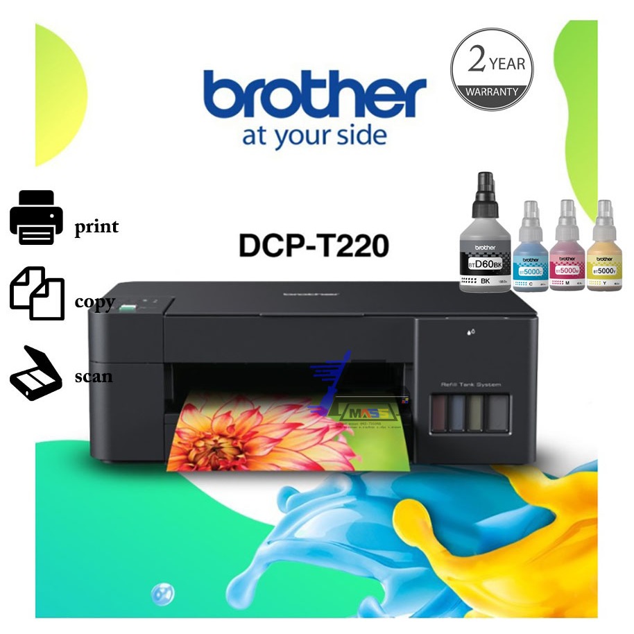 เครื่องพิมพ์ Brother DCP-T220 ระบบ Ink Tank BROTHER DCP-T220 + INK TANK เครื่องใหม่จากศูนย์ อุปกรณ์ค