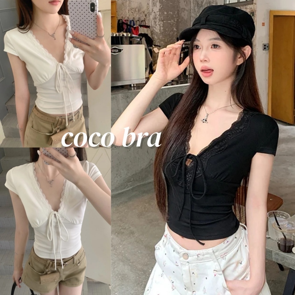 🌸พร้อ​มส่ง🌸เสื้อผู้หญิง เสื้อยืดคอวีแขนสั้น ผ้ายืดหยุ่น แฟชั่น ออลแมตช์ ใหม่ เหมาะสำหรับฤดูร้อน