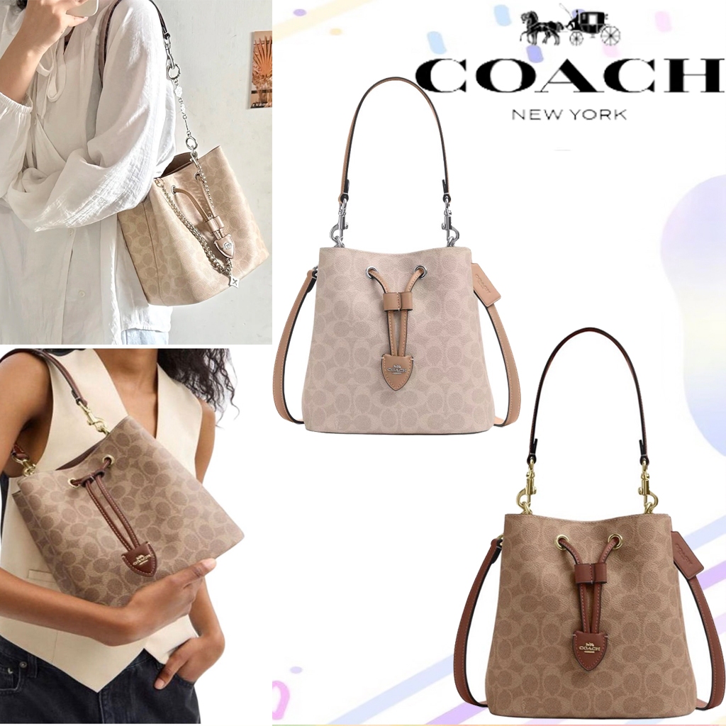 แท้100%Coach Rowan 22 CBH07-SVPWH/CBH07-IMXHE New Style bucket bag tote bag