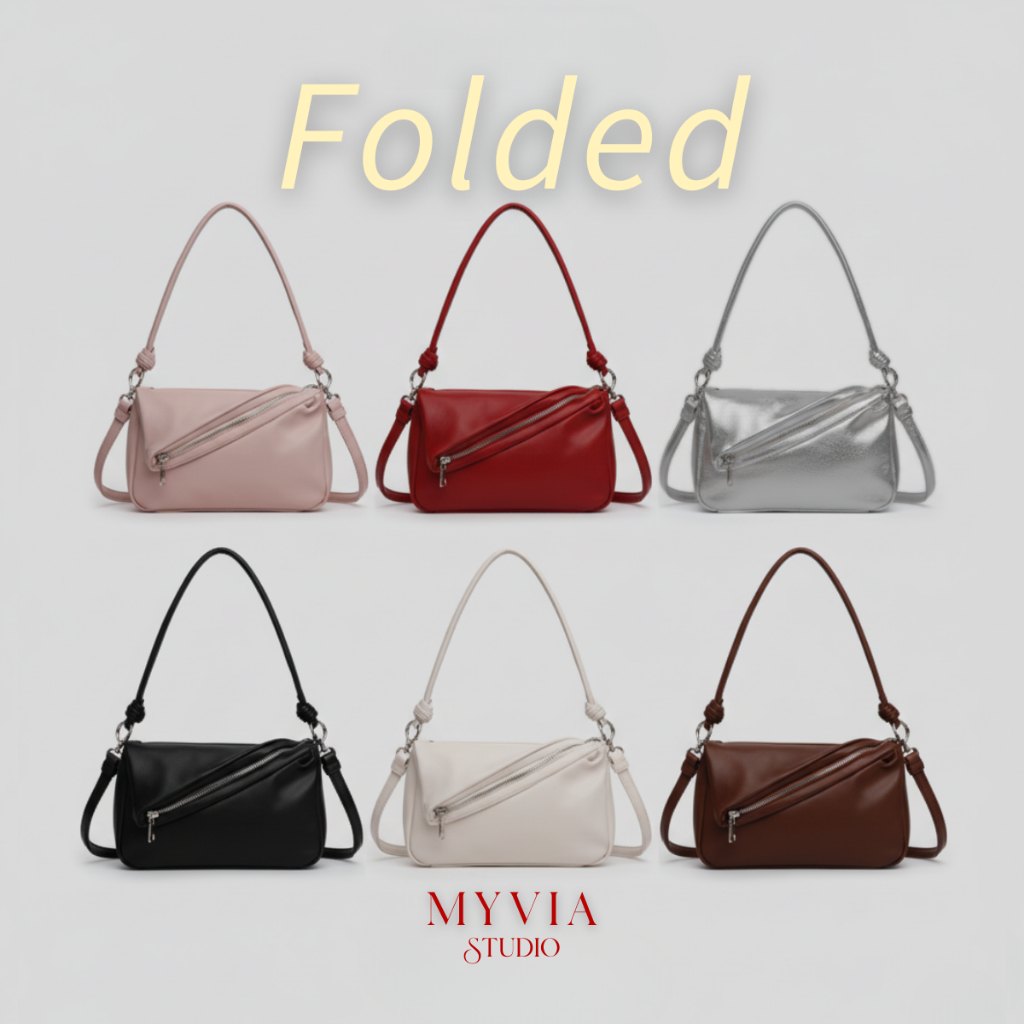กระเป๋า Myvia Studio รุ่น Folded กระเป๋าสะพายข้าง  สายสะพาย 2 เส้น กระเป๋าสะพายไหล่ shoulder bag A31