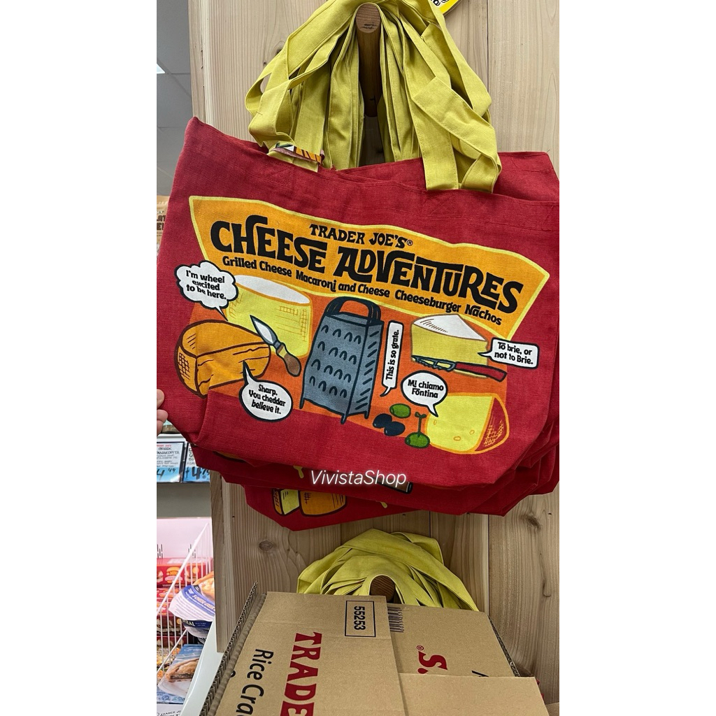 กระเป๋า Trader Joe’s Canvas Tote Bag ของแท้💯ลายชีสสุดน่ารัก🇺🇸