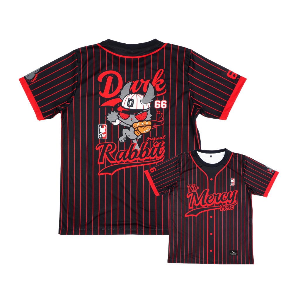 เสื้อยืด ทรงสปอร์ต ผู้ชาย DARK RABBIT PITCHER BLACK BASEBALL TEE