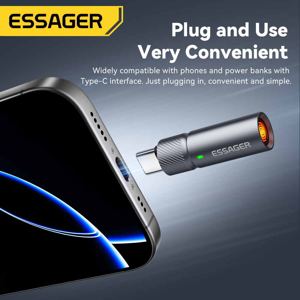Essager Type C OTG Aluminum Lighter Electronic Cigarette Lighter - รูปที่ 2
