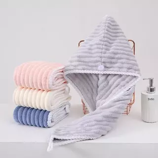 หมวกคลุมผมผู้หญิง หนาพิเศษ ซึมซับดีเยี่ยม แห้งเร็ว มีให้เลือก 4 สี ทำจากผ้าขนแกะปะการัง สีไม่ตกและไม่เป็นขุย