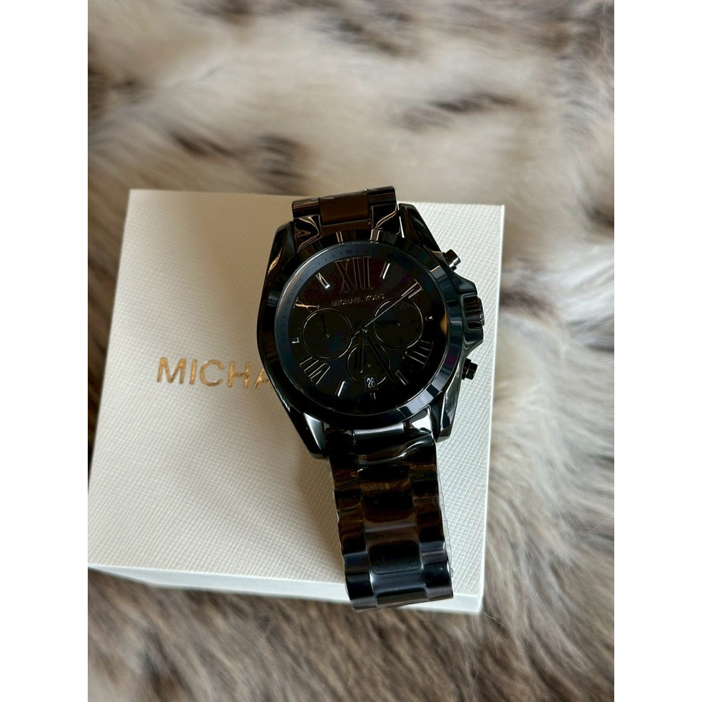 ⌚️Michael Kors MK5550 Bradshaw Chronograph Date Tipple Black Men’size