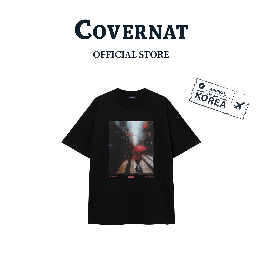 COVERNAT เสื้อยืด รุ่น [Yosigo] Urban Rainscape T-Shirt Black (70271SRSSSU_F5BKXX)