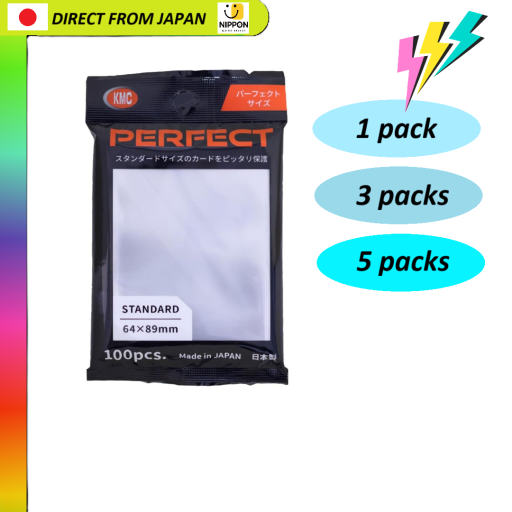 KMC – Perfect Fit Sleeves เลือก 1/3/5 แพ็ก ซองอินเนอร์ใส 64x89 มม. 100 ชิ้น/แพ็ก คุณภาพสูง กันรอยขีดข่วน เหมาะสำหรับ Pokémon/One Piece/MTG/Buddyfight/Yu-Gi-Oh แพ็กเกจใหม่ พอดีการ์ด สวมง่าย กันฝุ่นและความชื้น ขอบไม่บวม ใช้คู่ซองนอก ใสสะอาด โปร่งใส เรียบลื่