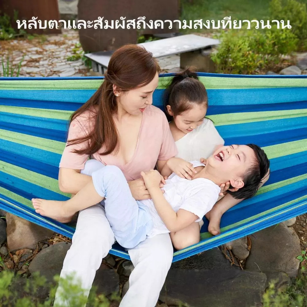 🔥เปลญวน แบบพกพา เปลยวน 190X80CM เปลยวนผู้ใหญ่ เปลเดินป่า แถมฟรีกระเป๋าเก็บ 2 เชือก เปลญวนผ้าใบ อุปกรณ์แคมป์ปิ้ง เปล เปล thumbnail 9