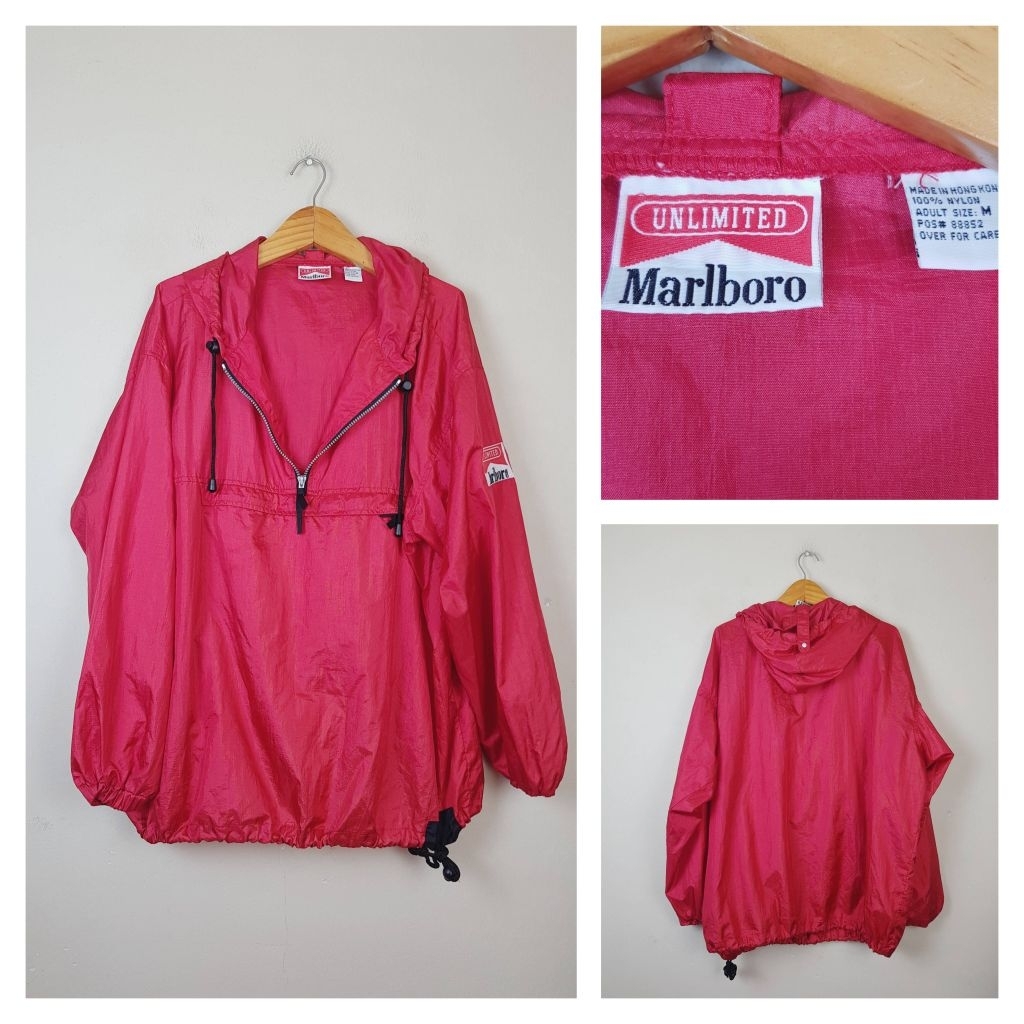 VTG 90's MALBORO UNLIMITED Pullover Rain Anorak