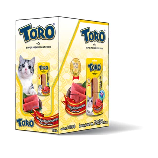TORO ขนมแมวปลาชิ้น โทโร่ ขนาดซองละ 30กรัม (ยกกล่อง x12ซอง)