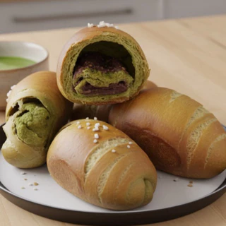 Matcha Shio Pan มัทฉะชิโอะปังพรีเมียม ไส้ถั่วแดงญี่ปุ่น รสชาติเข้มข้น กรอบนอก นุ่มใน อบใหม่ทุกวัน