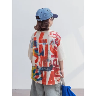 [ส่งไวจากไทย] *แค่เสื้อ* เสื้อแขนสั้นเด็กชาย เสื้อยืดคอกลมเด็กชาย ลายกรีนเท่ๆ ผ้านิ่ม ทรงโอเวอร์ไซส์ เหมาะสำหรับ 5-14 ปี