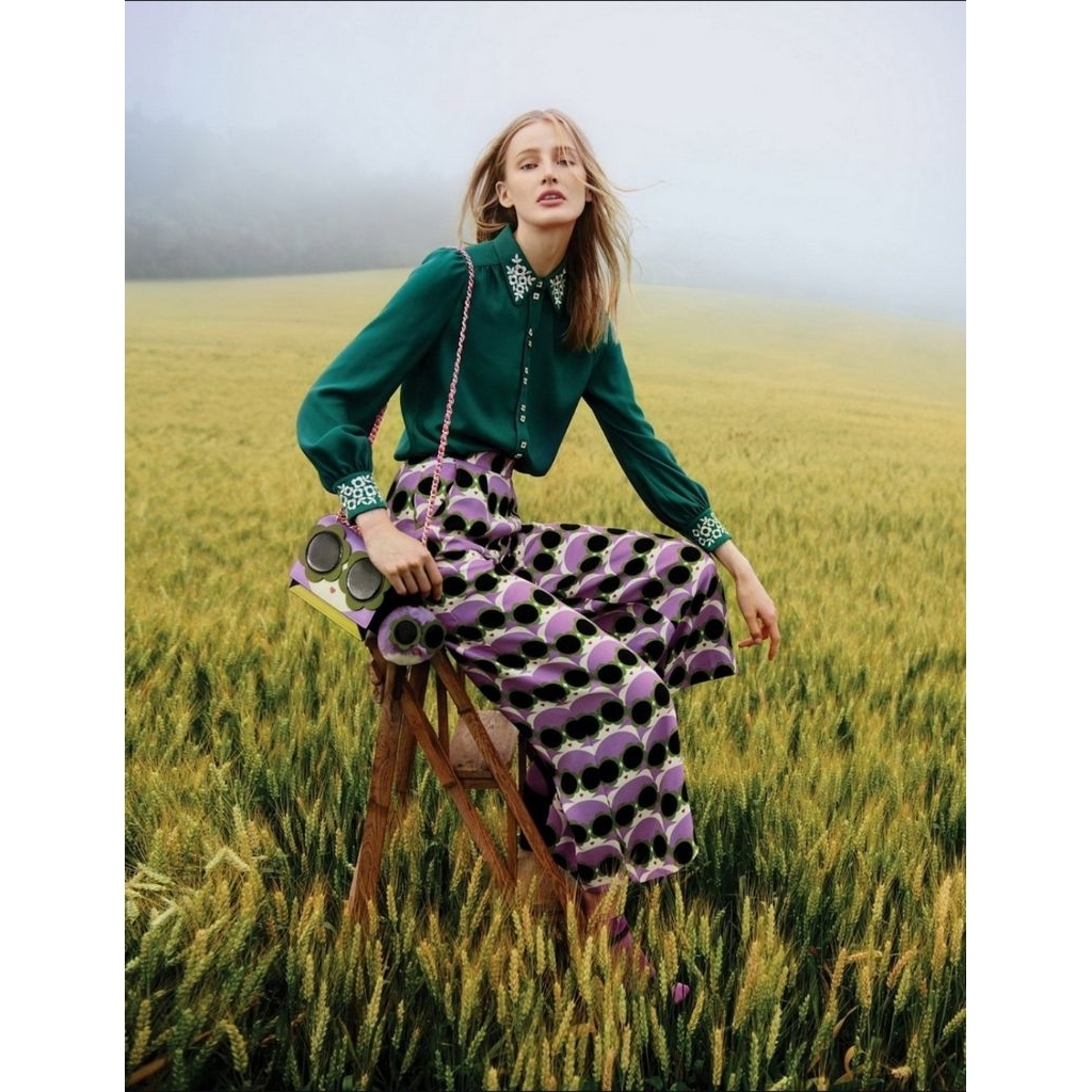 Jaspal คอลฯorla kiely เสื้อเชิ้ตเขียวสวย(xs)