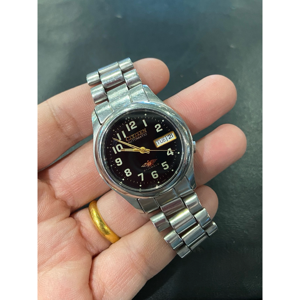 CITIZEN AUTOMATIC 21jewels หน้าดำ ของแท้ มือสอง สภาพดี