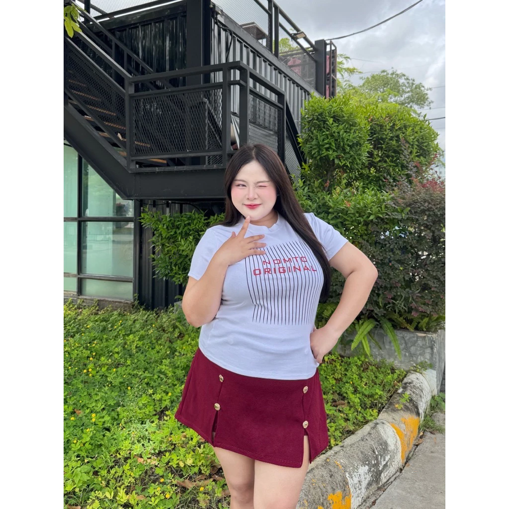 เสื้อยืดเข้ารูปสำหรับสาวอวบ ทรงสวยใส่พรางหุ่น ผ้ายูนิโคล่เนื้อดี