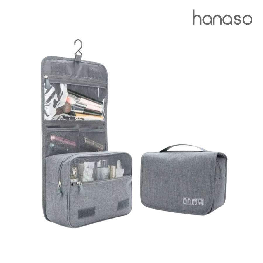 Hanaso กระเป๋าใส่อุปกรณ์อาบน้ำ กระเป๋าอาบน้ำพกพา พับได้ แขวนผนังได้ กระเป๋าใส่เครื่องอาบน้ำ wash bag