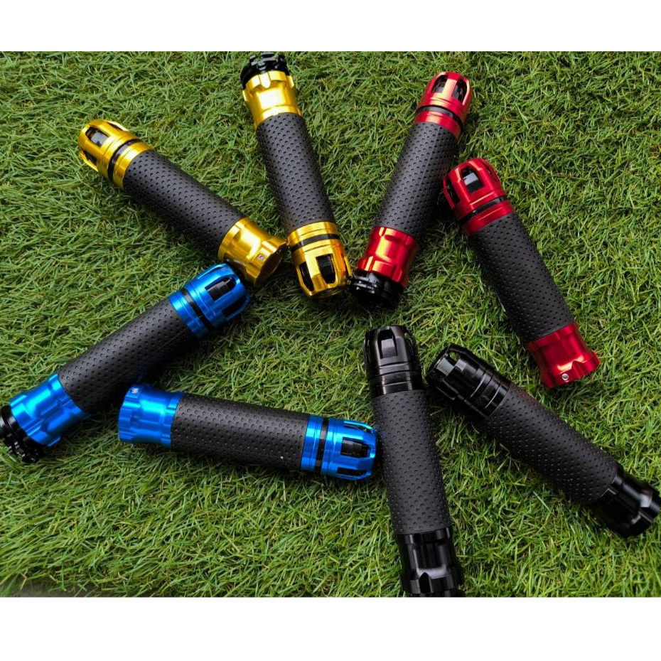 ปลอกแฮนด์ RZM งานCNC ปลายแฮนด์ 1คู่ สีดำ แดง น้ำเงิน ทอง งานอลูมิเนียม สีชุบ อย่างดี กันลื่น สำหรับมอเตอร์ไซค์ทุกรุ่น