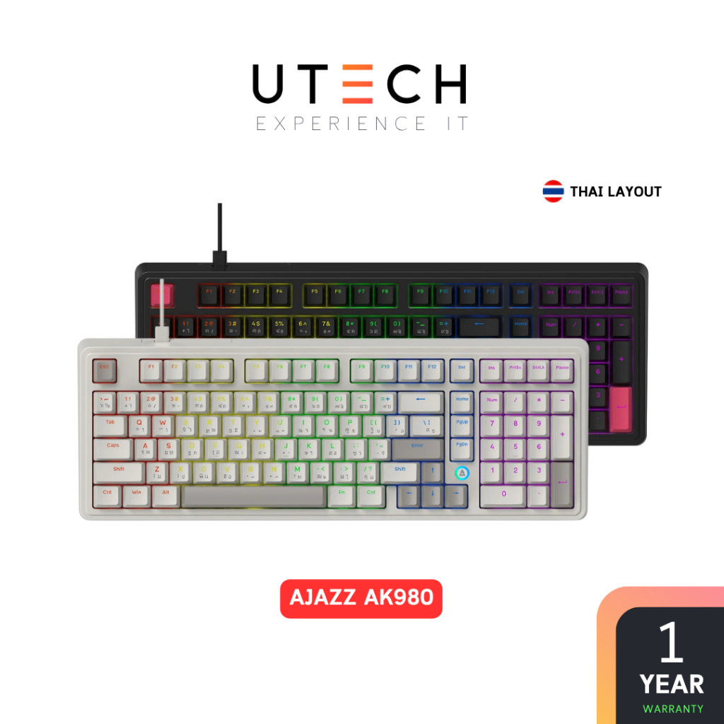 คีย์บอร์ดเกมมิ่ง Ajazz AK980 Wired Mechanical Red Switch Keyboard by UTECH