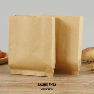 Baking barn (100 ชิ้น/แพ็ค) ถุงกระดาษขยายข้าง ซองขนม ถุงกระดาษคราฟท์สีน้ำตาล Paper bags