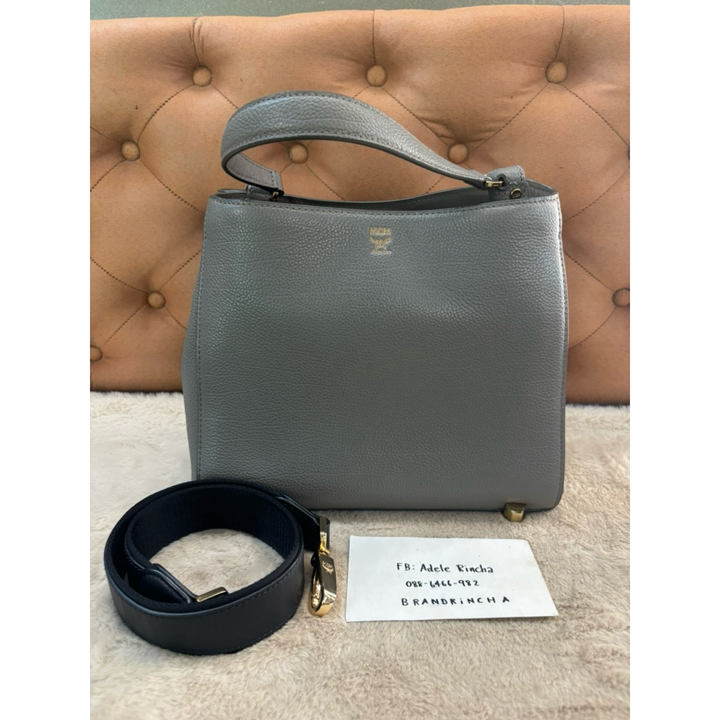 used mcm Mcm Corina Small Shoulder Bag Bungee Cord Grey