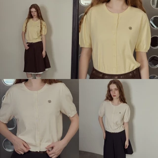 CHUUCHOP - Macaron knit top เสื้อไหมพรม คาดิแกนแขนสั้น ผ้านุ่ม มี 9 สี (C8348)