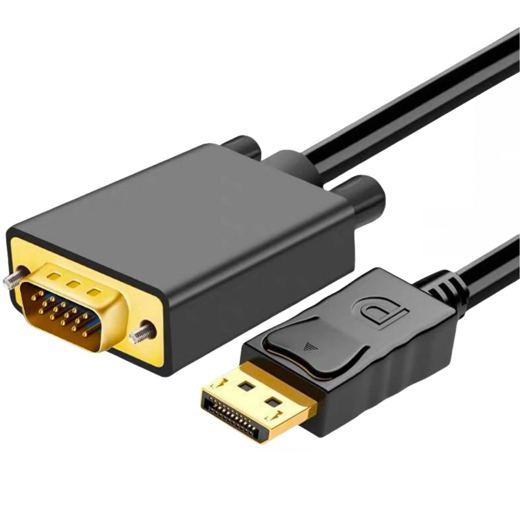 Displayport(Dp) to Vga Cable  1080P สําหรับแ ล็ปท็อปโปรเจคเตอร์จอแสดงผลพอร์ต 1.8M