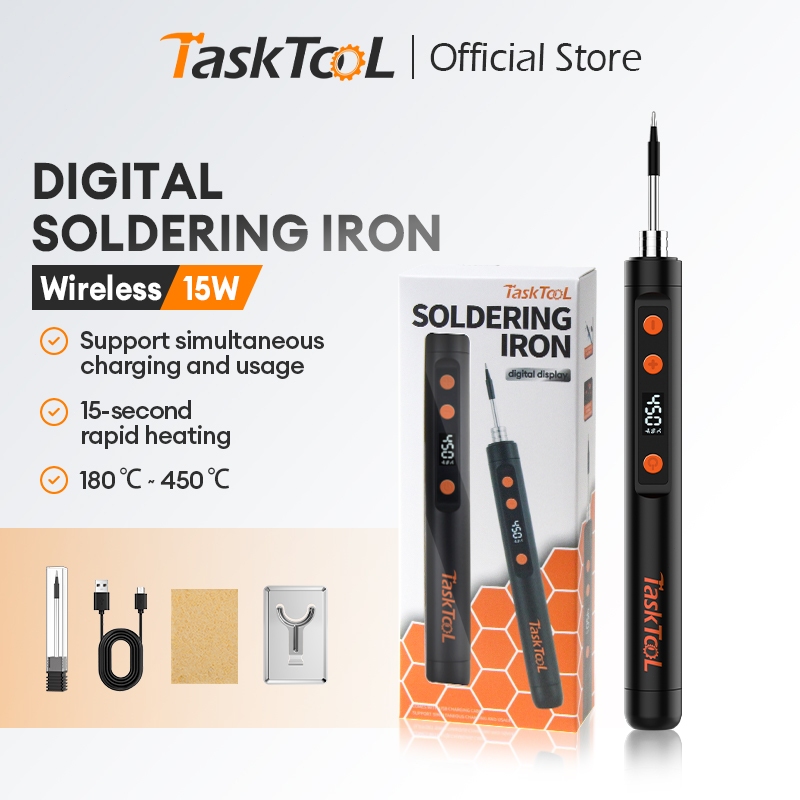 TASKTOOL 1100mAh หัวแร้งไร้สาย หัวแร้งบัดกรี หัวแร้งusb แบบไร้สาย ชุดหัวแร้ง5v 15วัตต์ พร้อมที่ชาร์จ