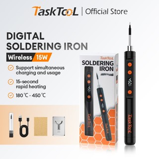 TASKTOOL 1100mAh หัวแร้งไร้สาย หัวแร้งบัดกรี หัวแร้งusb แบบไร้สาย ชุดหัวแร้ง5v 15วัตต์ พร้อมที่ชาร์จ 180°C-450°C