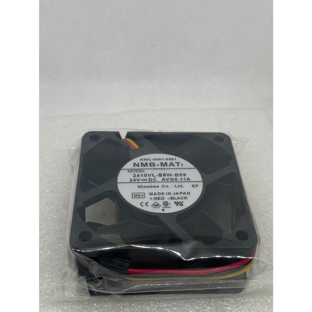 2410VL-S5W-B59, A90L-0001-0581 NMB-MAT  พัดลมระบายความร้อน DC24V AVG 0.11A 60x60x25 mm
