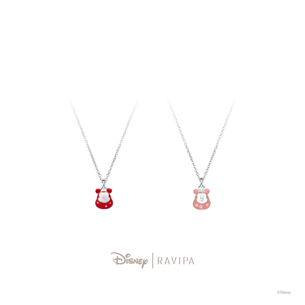 Ravipa | Mickey Mouse & Minnie Mouse Daruma Necklace - สร้อยคอ