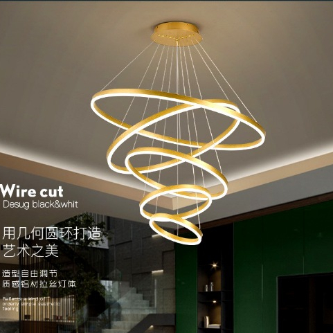 โคมไฟระย้าทรงกลมขนาดใหญ่ โคมไฟระย้า คริสตัล หรูหรา โคมไฟเพดาน Large circular chandelier
