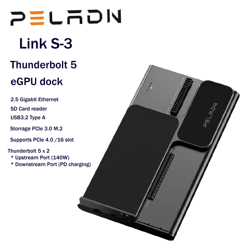 อปกรณ์ต่อการ์ดจอแยก External e-GPU PELADN Link S-3 Docking Station Port Thunderbolt 5 80Gbps