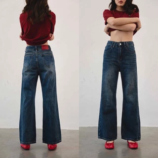 CHUUCHOP - (XS-4XL) Bonnie Jeans กางเกงยีนส์ทรงกระบอกกลาง(C8400)