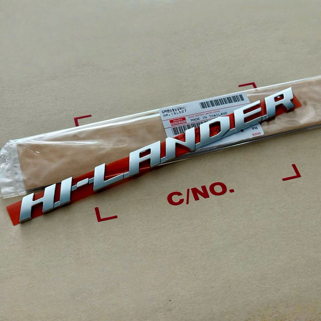 แท้ศูนย์ 💯% โลโก้ HI-LANDER D-MAX 20-24 ขนาด 23.5x2cm ซ้ายขวาใช้ตัวเดียวกัน (AUI-8-97499016-0)