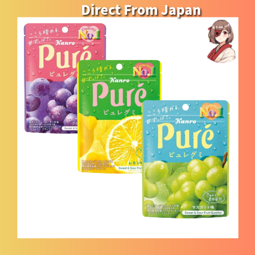 เพียวกัมมี่ คันโระ เยลลี่ญี่ปุ่น รสองุ่น/มัสกัต หนึบหวานอร่อย นำเข้าจากญี่ปุ่นแท้【Direct From Japan】