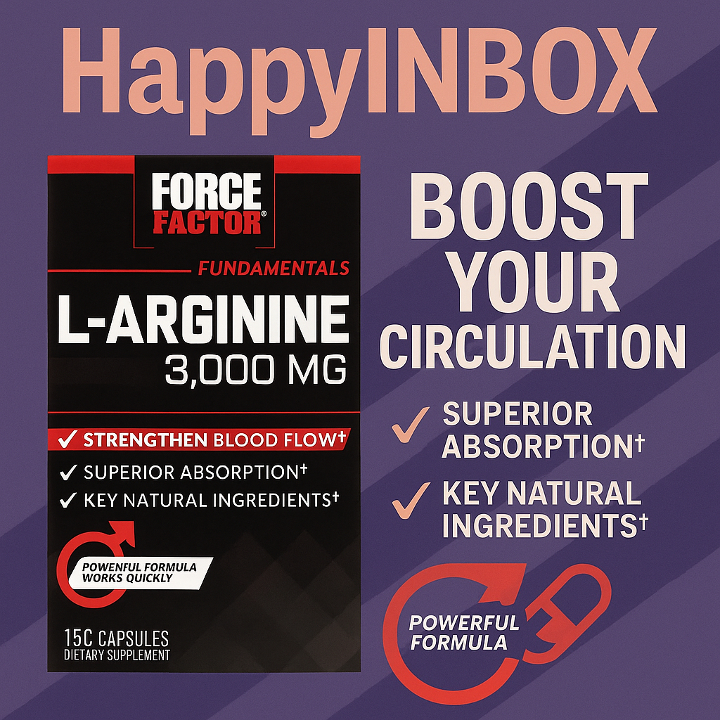 💪 Force Factor L-Arginine 3000mg เสริมการไหลเวียนโลหิต บำรุงกล้ามเนื้อและพลังงานร่างกาย