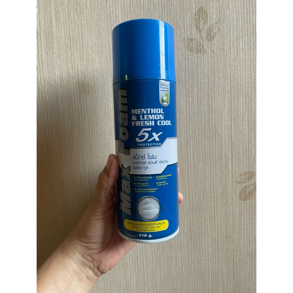 💥โฟมโกนหนวด💥 Max Foam Menthol and Lemon Fresh Cool ขนาด 418 g
