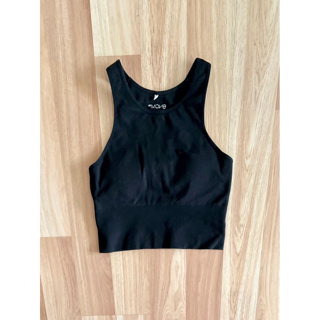 h&m move crop top ดำ