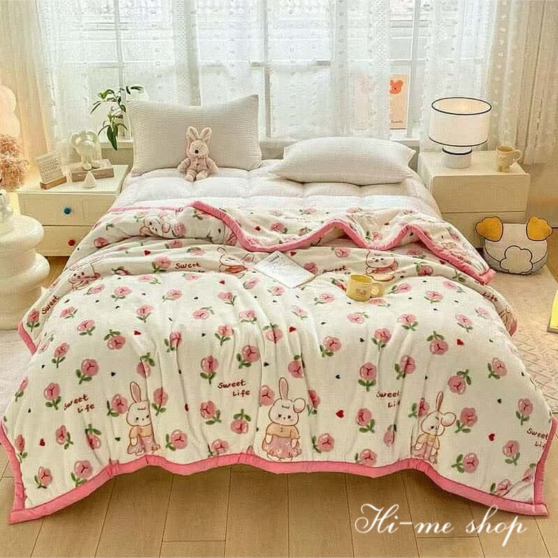 ผ้าห่มขนมิ้งค์ ร้านHi-me shop หนาสองชั้น ขนาด6ฟุต 2.2กิโล พร้อมส่งในไทย - รูปที่ 5