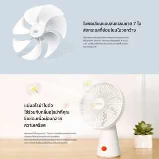 (NEW) Xiaomi Rechargeable Mini Fan การใช้งานได้นาน18.5 | การใช้งานได้แบบ มือถือ + ตั้งพื้น | เสียงรบกวนต่ำ 34dB